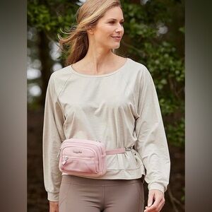 Baggallini Pink Versatile Cross Body Fanny Pack Four Pockets Bag